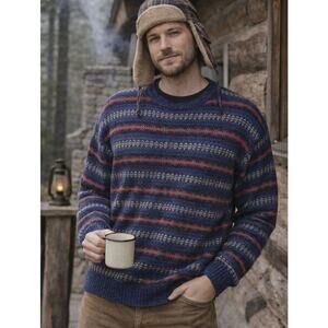 Vintage Weatherproof Mens Fair Isle Grandpa Sweater L/XL Heritage Retro Indie